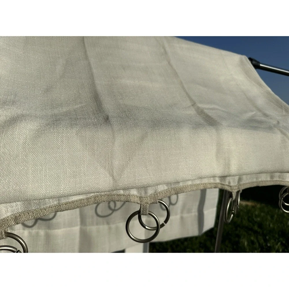 ⚡1 pc Sheer Contrast Edge Window Curtain Panel White‎ 54w x 84L - Threshold  -